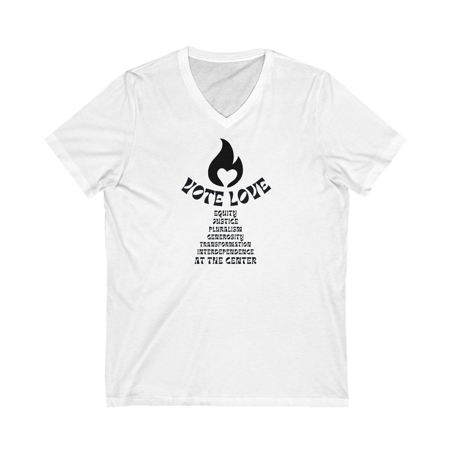 Vote Love V-Neck Tee - Adult (Front Only)