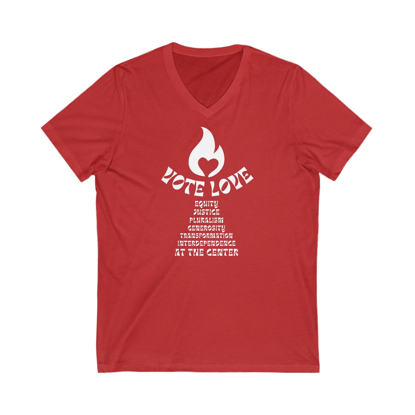 Vote Love V-Neck Tee - Adult (Front Only)