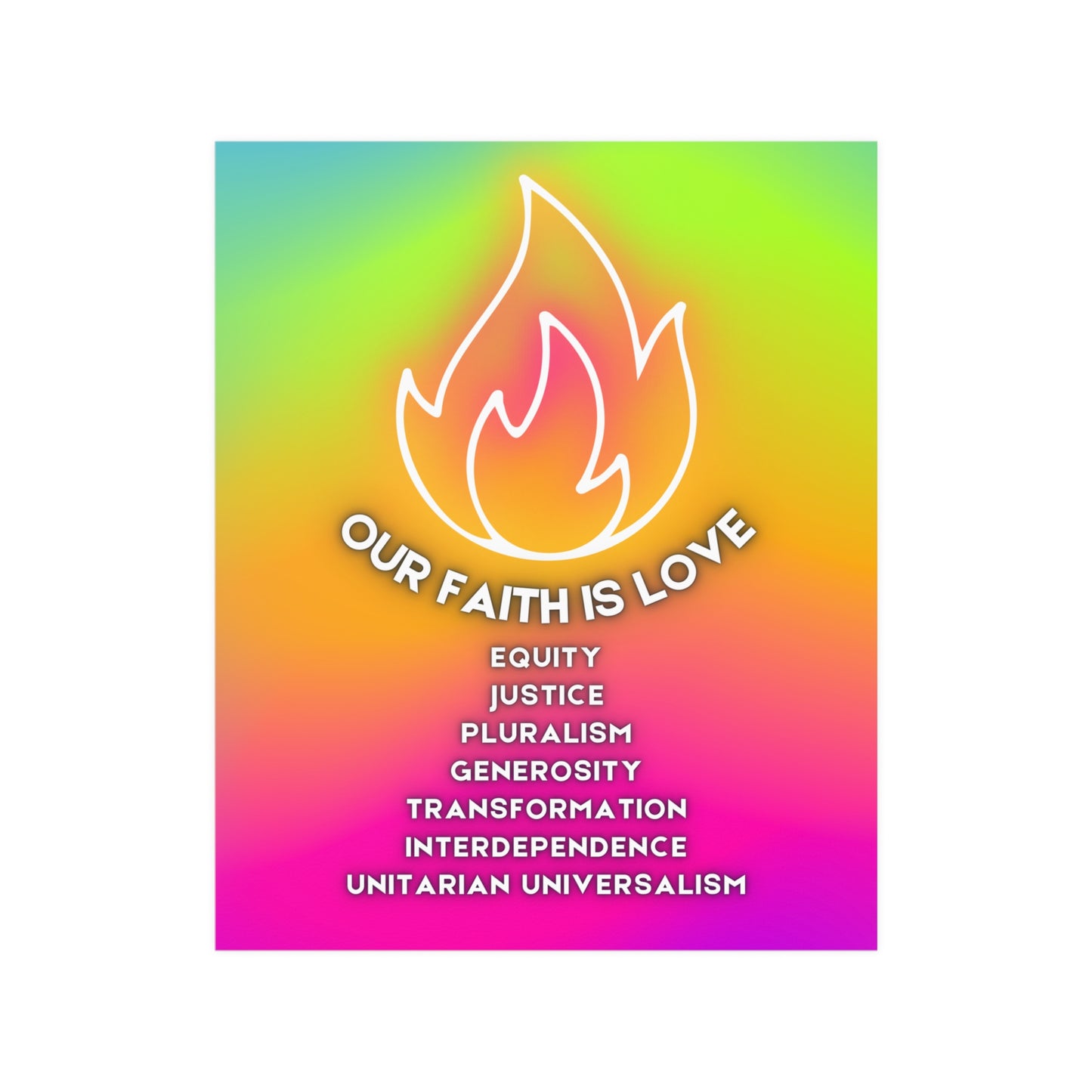 Rainbow Our Faith is Love Poster - 3 Sizes Available