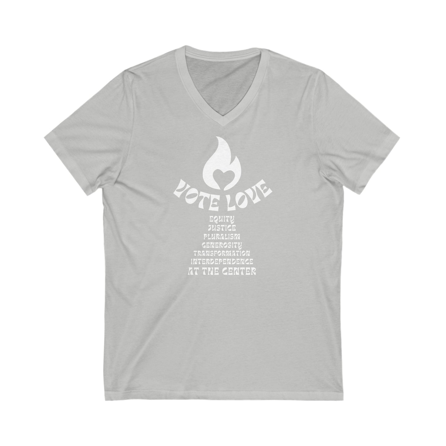 Vote Love V-Neck Tee - Adult (Front Only)