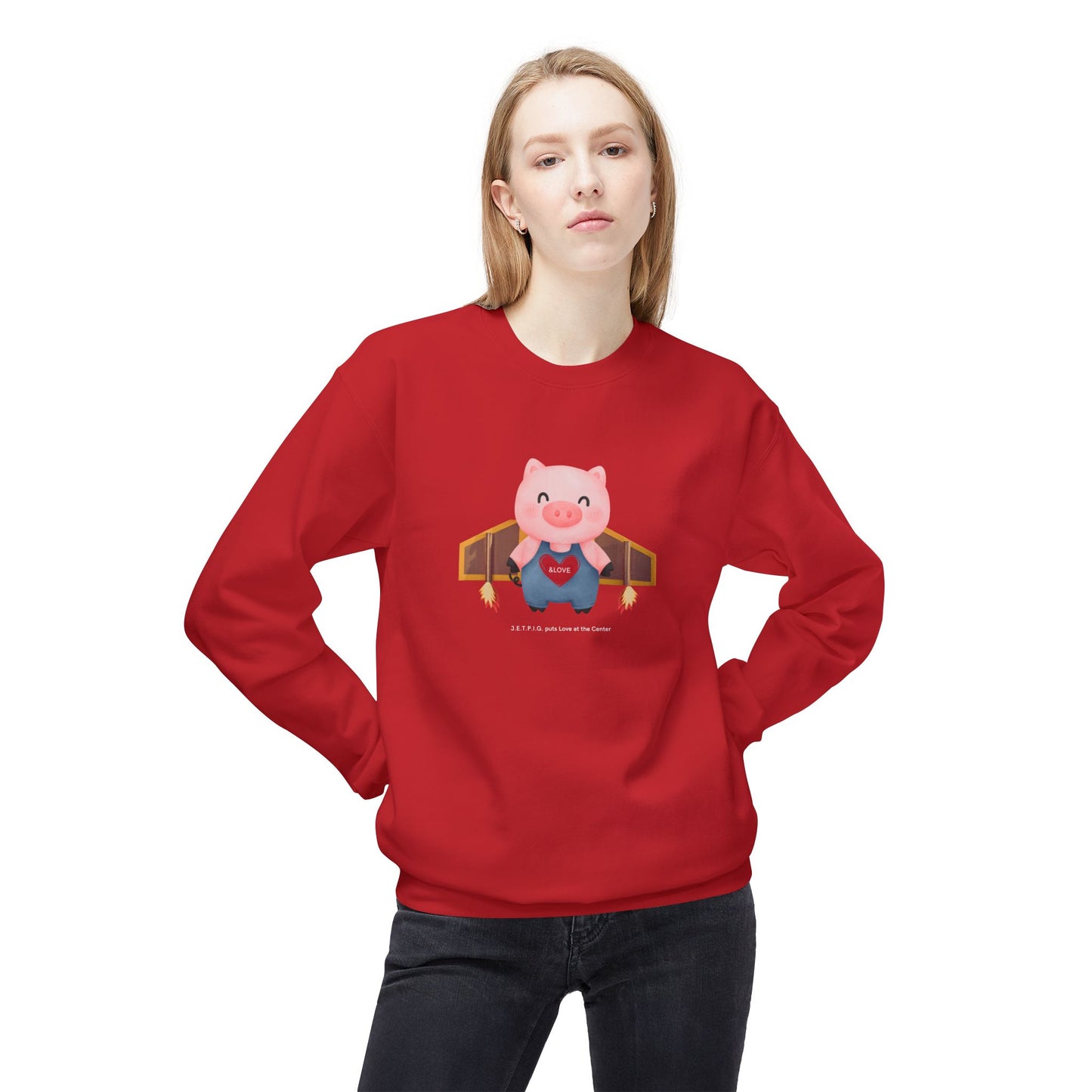 UU JETPIG Unitarian Universalist Sweatshirt - Adult - Unisex Midweight Softstyle Fleece Crewneck Sweatshirt