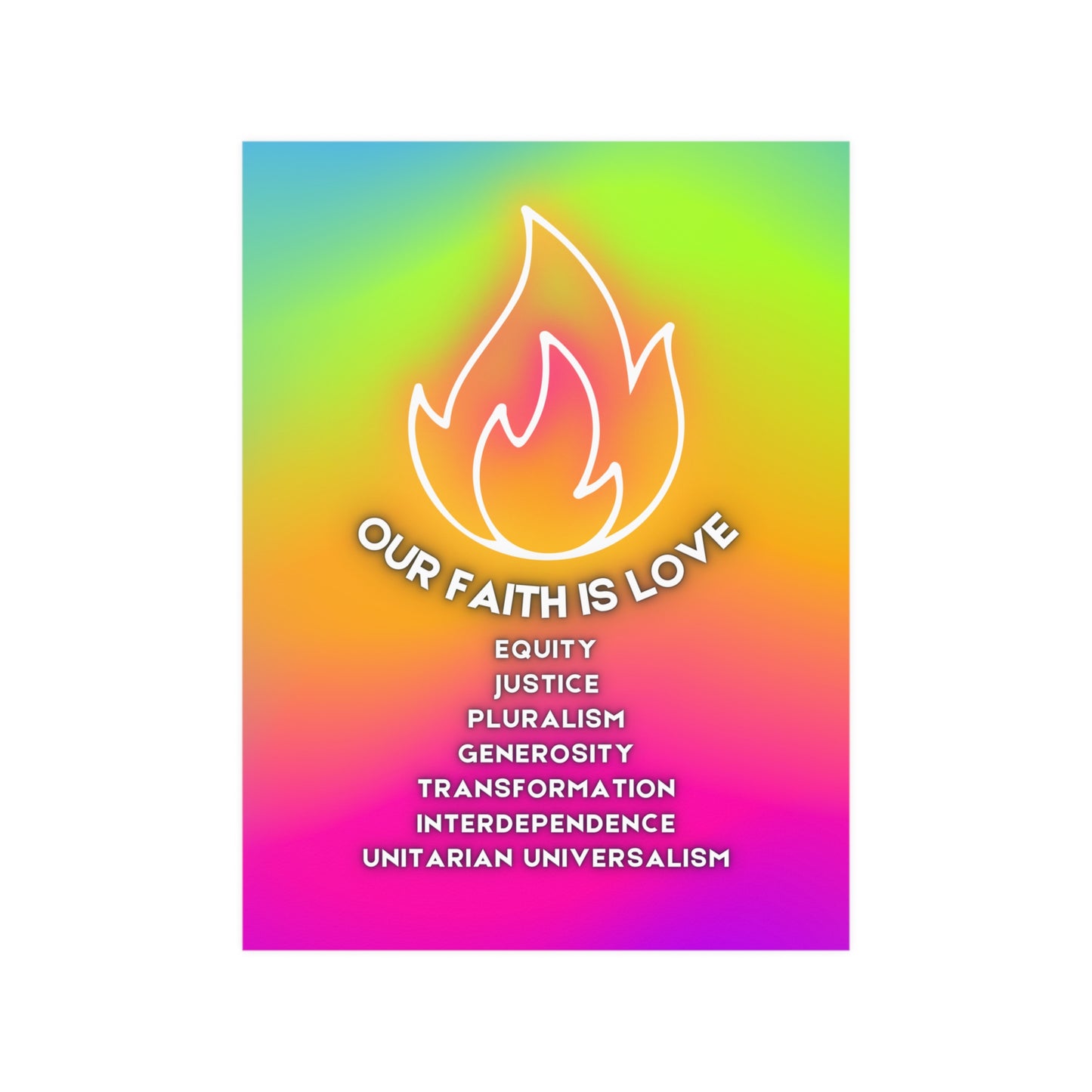 Rainbow Our Faith is Love Poster - 3 Sizes Available