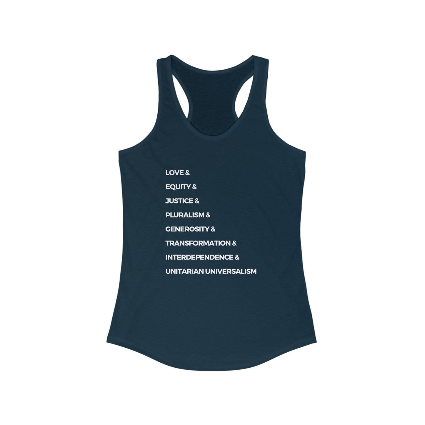 UU Values Racerback Tank - Adult (Front Only)