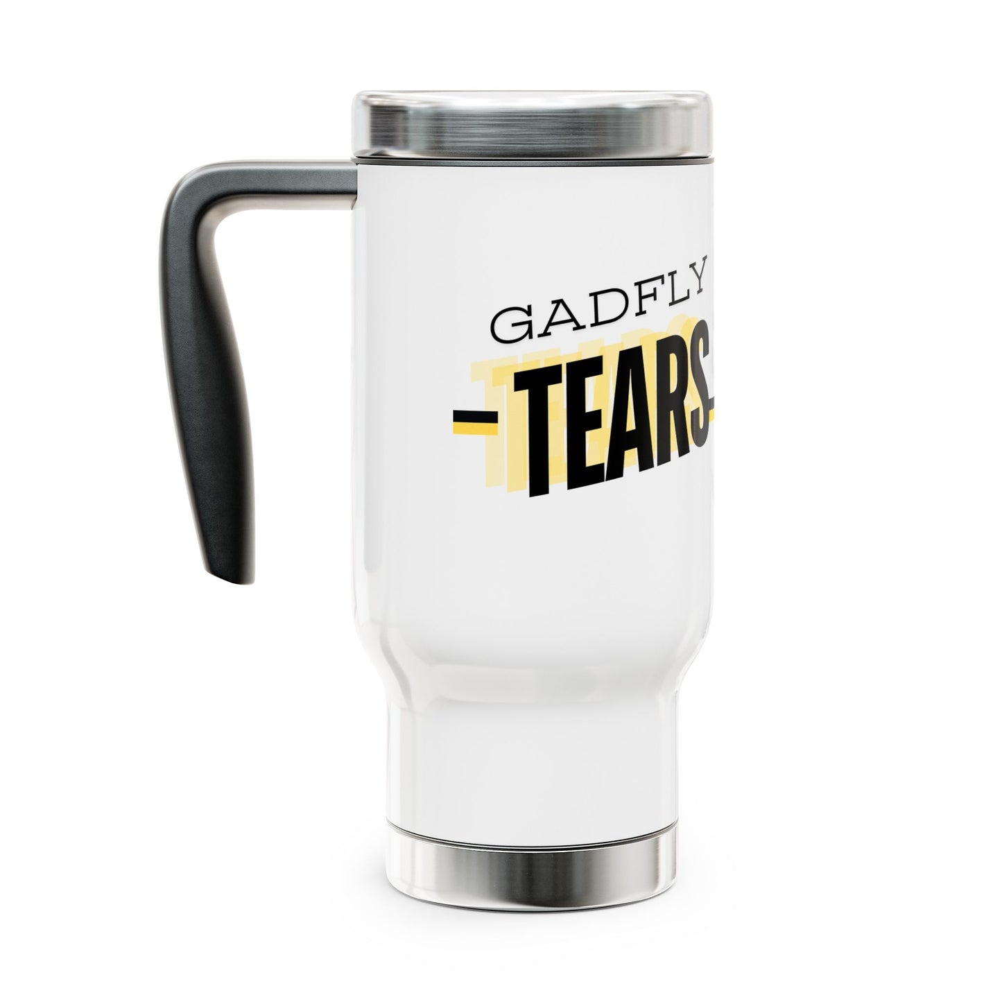 Gadfly Tears Stainless Steel Travel Mug with Handle, 14oz