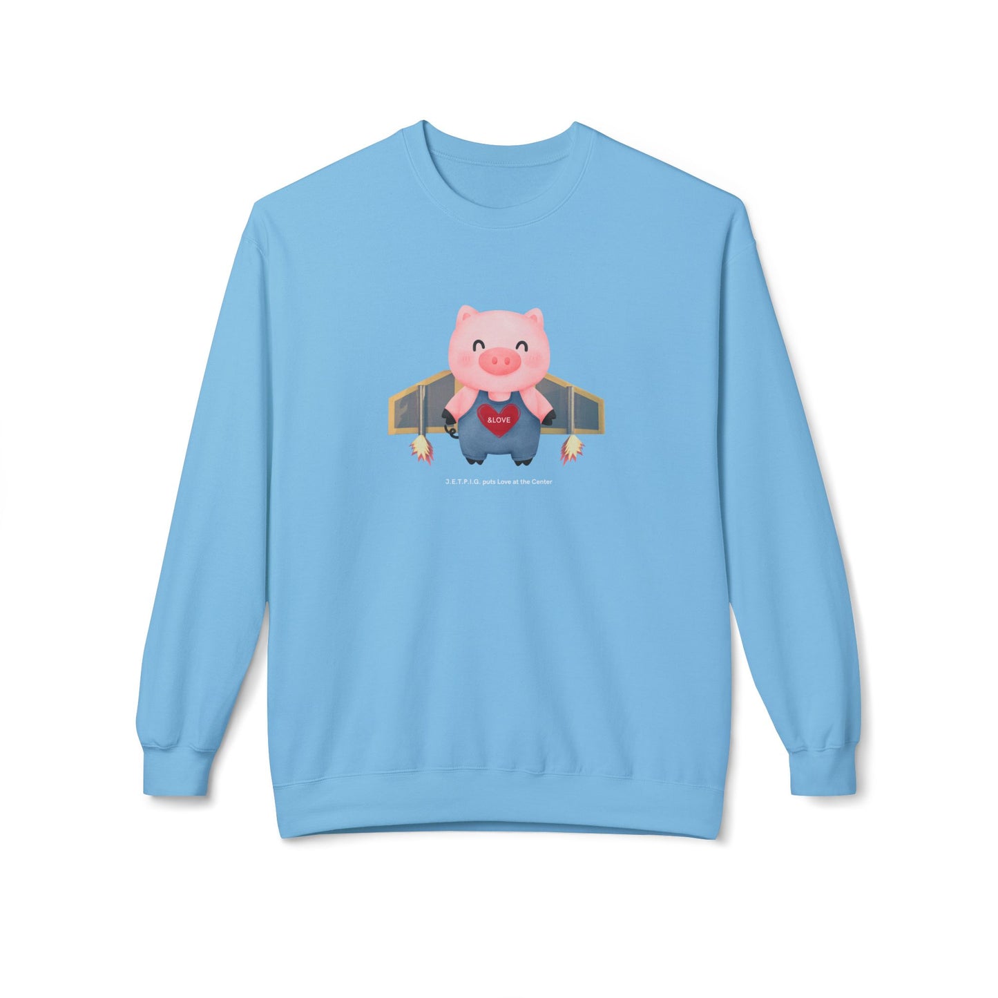 UU JETPIG Unitarian Universalist Sweatshirt - Adult - Unisex Midweight Softstyle Fleece Crewneck Sweatshirt