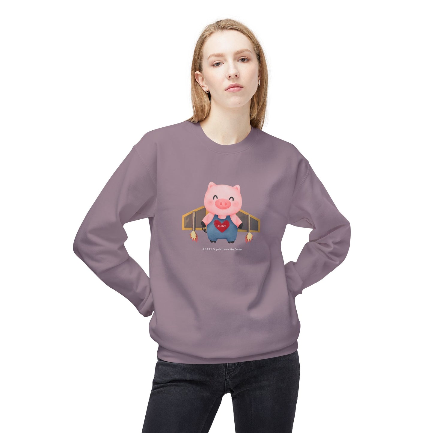 UU JETPIG Unitarian Universalist Sweatshirt - Adult - Unisex Midweight Softstyle Fleece Crewneck Sweatshirt