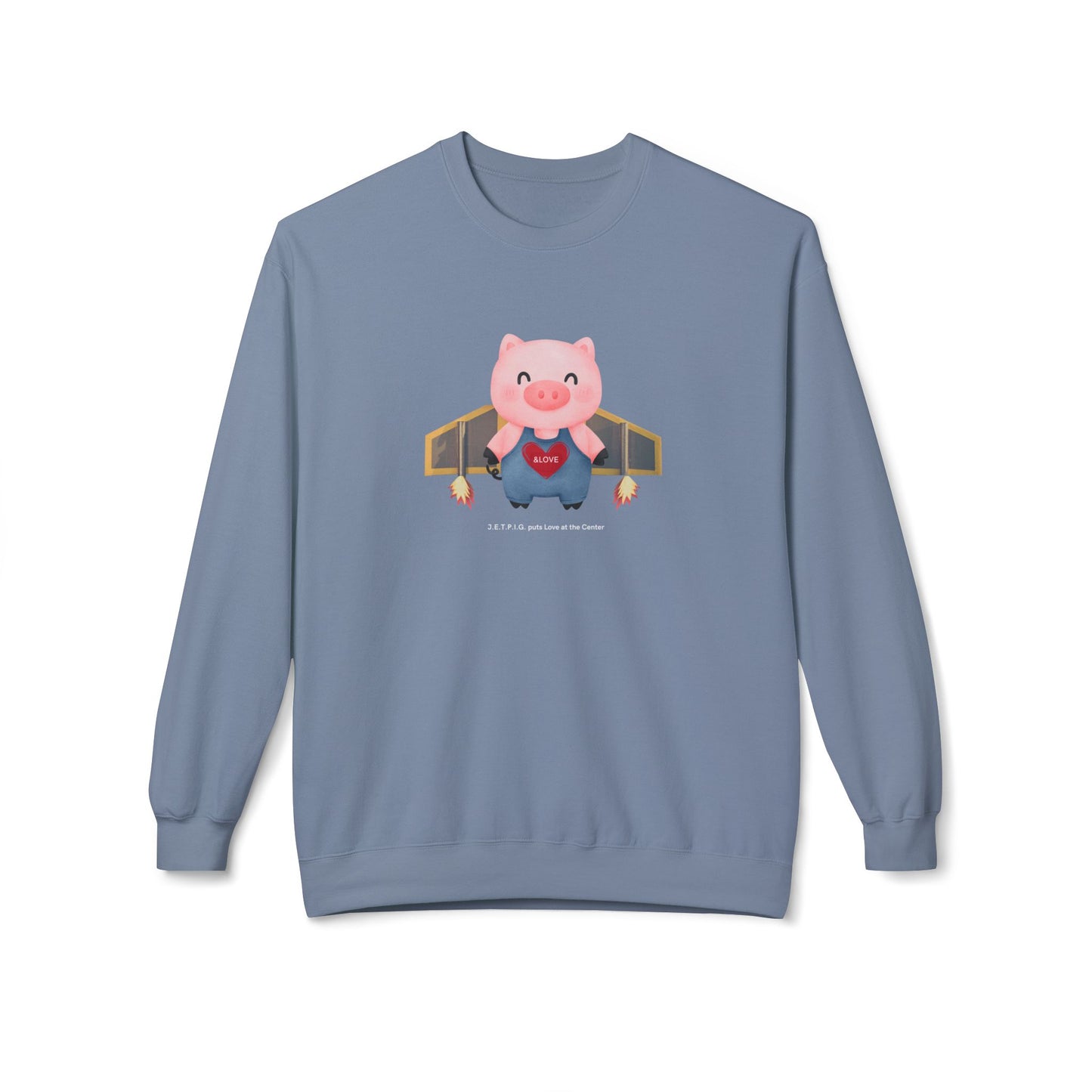 UU JETPIG Unitarian Universalist Sweatshirt - Adult - Unisex Midweight Softstyle Fleece Crewneck Sweatshirt