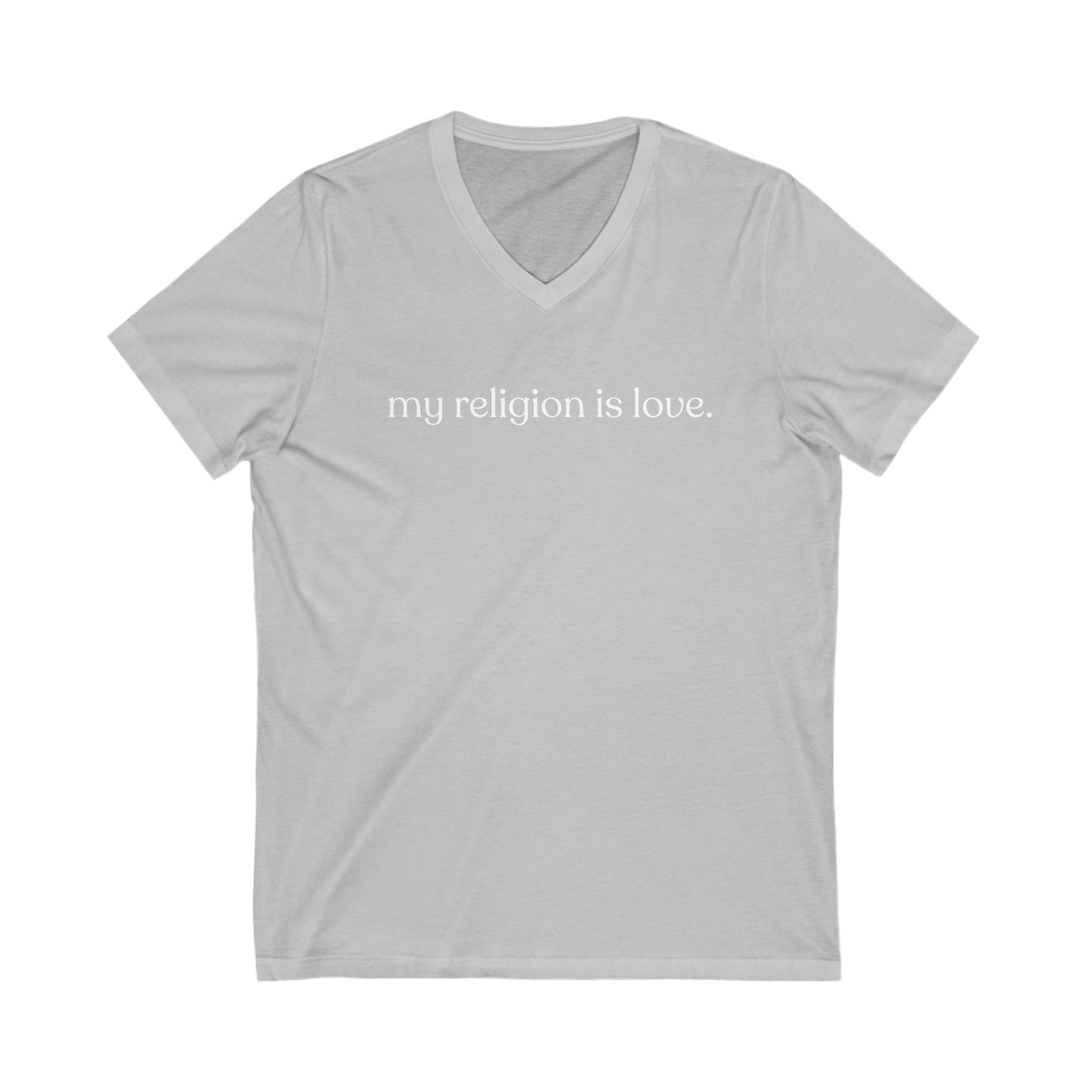 My Religion is Love V-Neck Tee - Adult (Front Only)