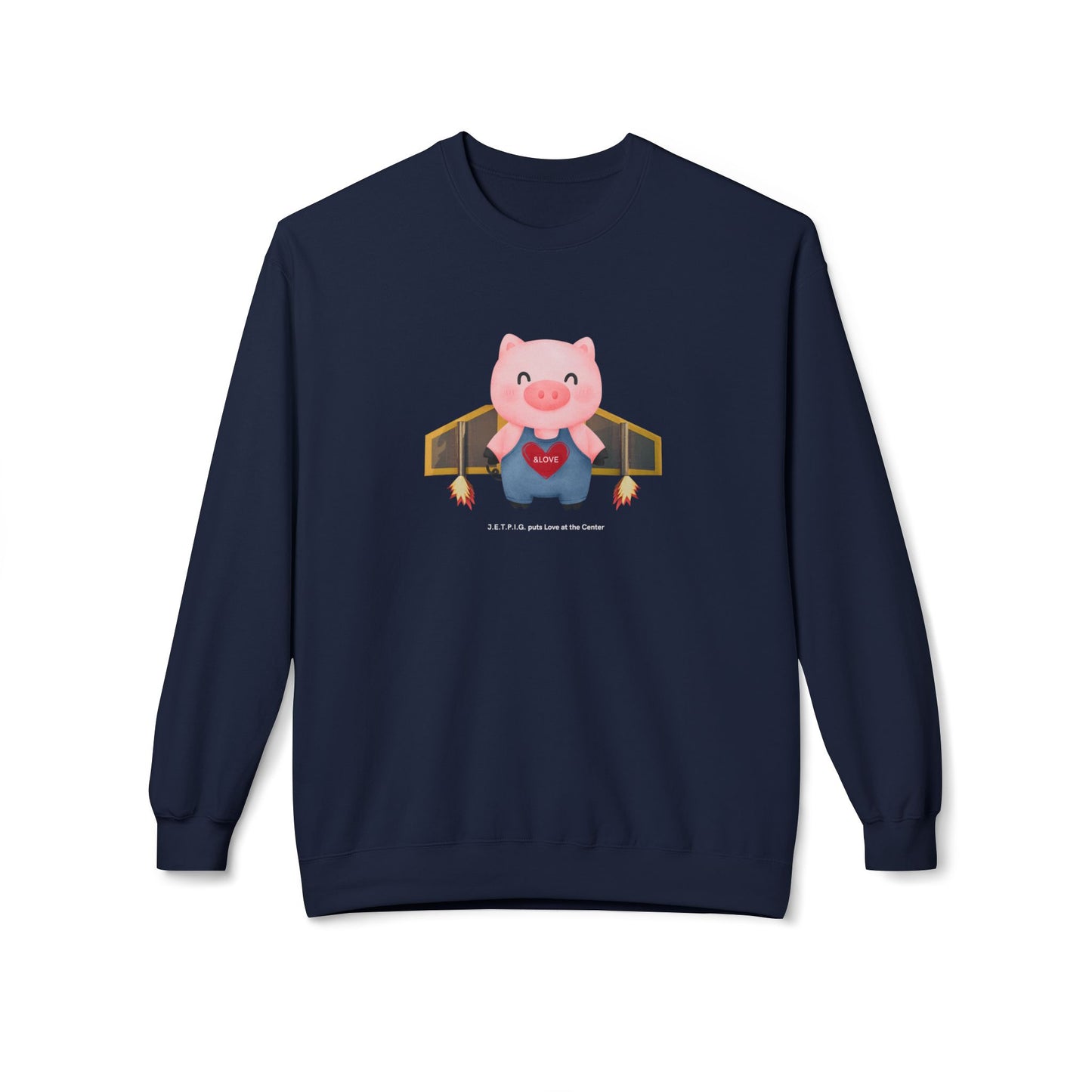 UU JETPIG Unitarian Universalist Sweatshirt - Adult - Unisex Midweight Softstyle Fleece Crewneck Sweatshirt