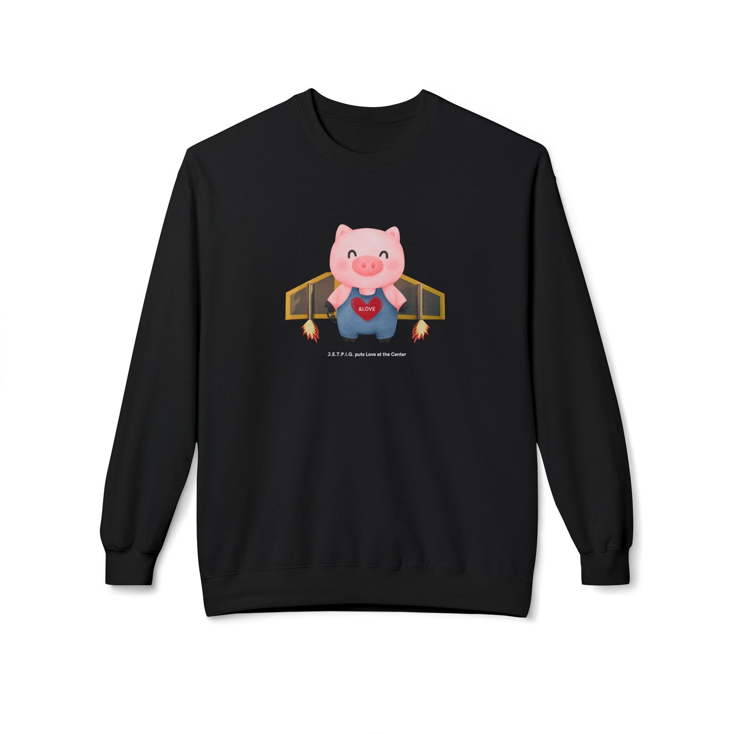 UU JETPIG Unitarian Universalist Sweatshirt - Adult - Unisex Midweight Softstyle Fleece Crewneck Sweatshirt